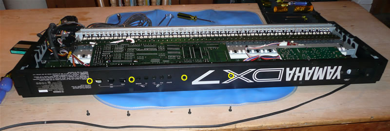 Yamaha DX7s motherboard removal - case screws