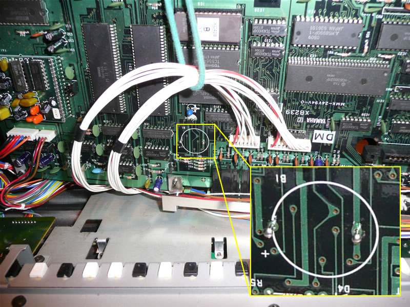 Yamaha DX7s battery lead soldering pins